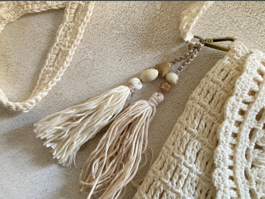 Lei Bag Crochet Pattern | Lacy Boho Crossbody Bag Pattern | Summer Crochet Bag Pattern for Essentials | Crossbody Boho Bag Crochet Pattern