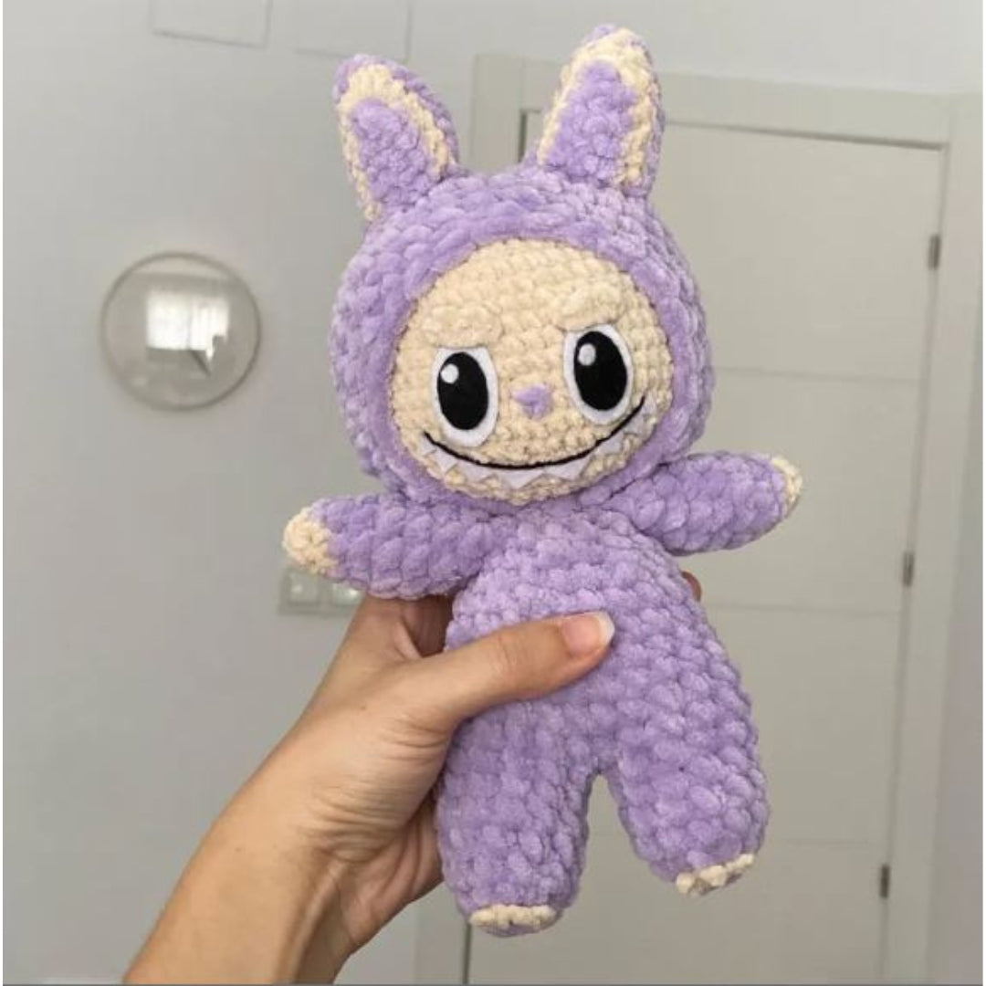 Labubu Inspired Crochet Pattern: Smiling Bunny Amigurumi (PDF Download)