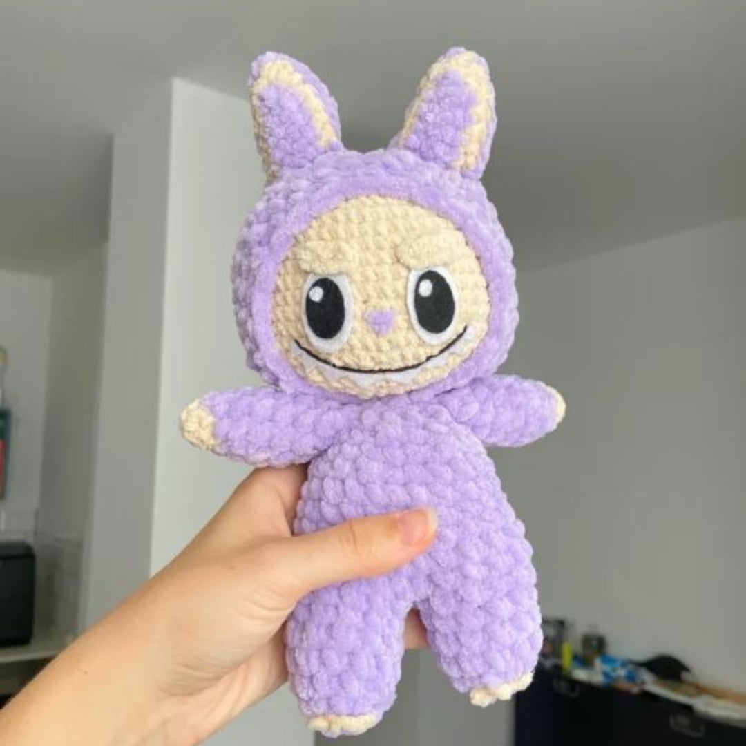 Labubu Inspired Crochet Pattern: Smiling Bunny Amigurumi (PDF Download)