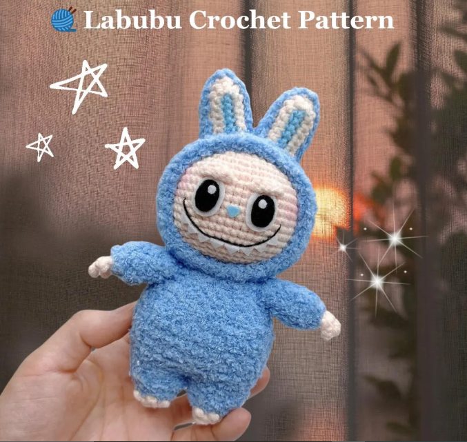 Smiling Bunny CROCHET PATTERN, Labubu Inspired Amigurumi Plushies, Creepy Cute Monster Rabbit Toy, Ugly sweetie Lafufu